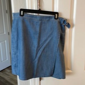 J Jill ladies soft denim wrap around skirt